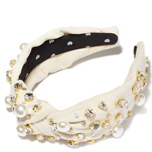 Lele Sadoughi Pearl and Crystal Knot Embellished Headband
